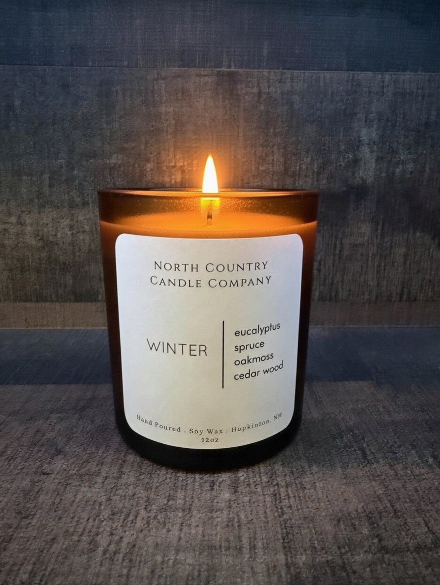 Winter Candle 12oz Amber Jar