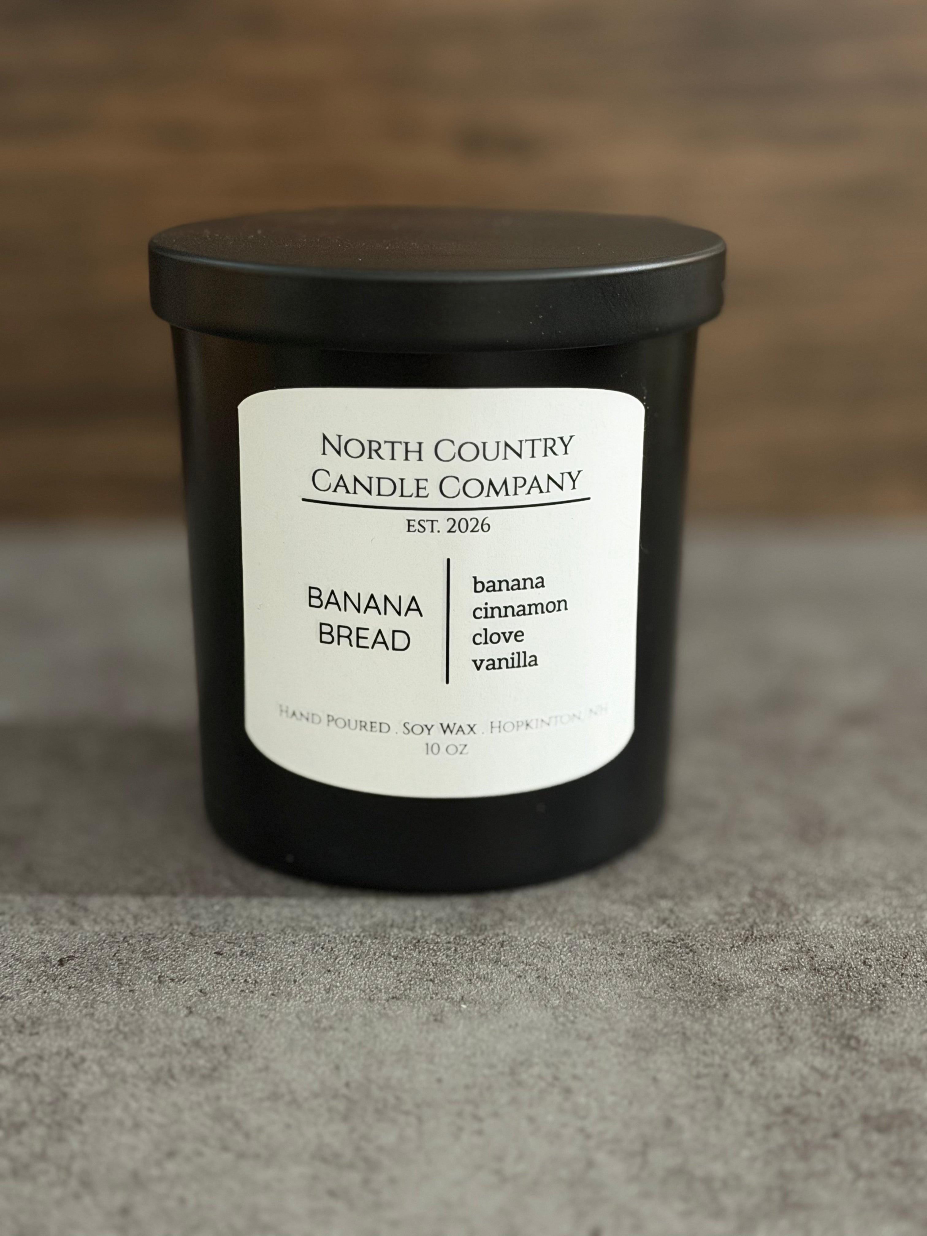 Banana Bread Candle 10 oz Black Jar