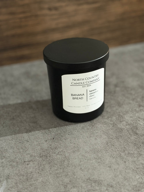 Banana Bread Candle 10 oz Black Jar