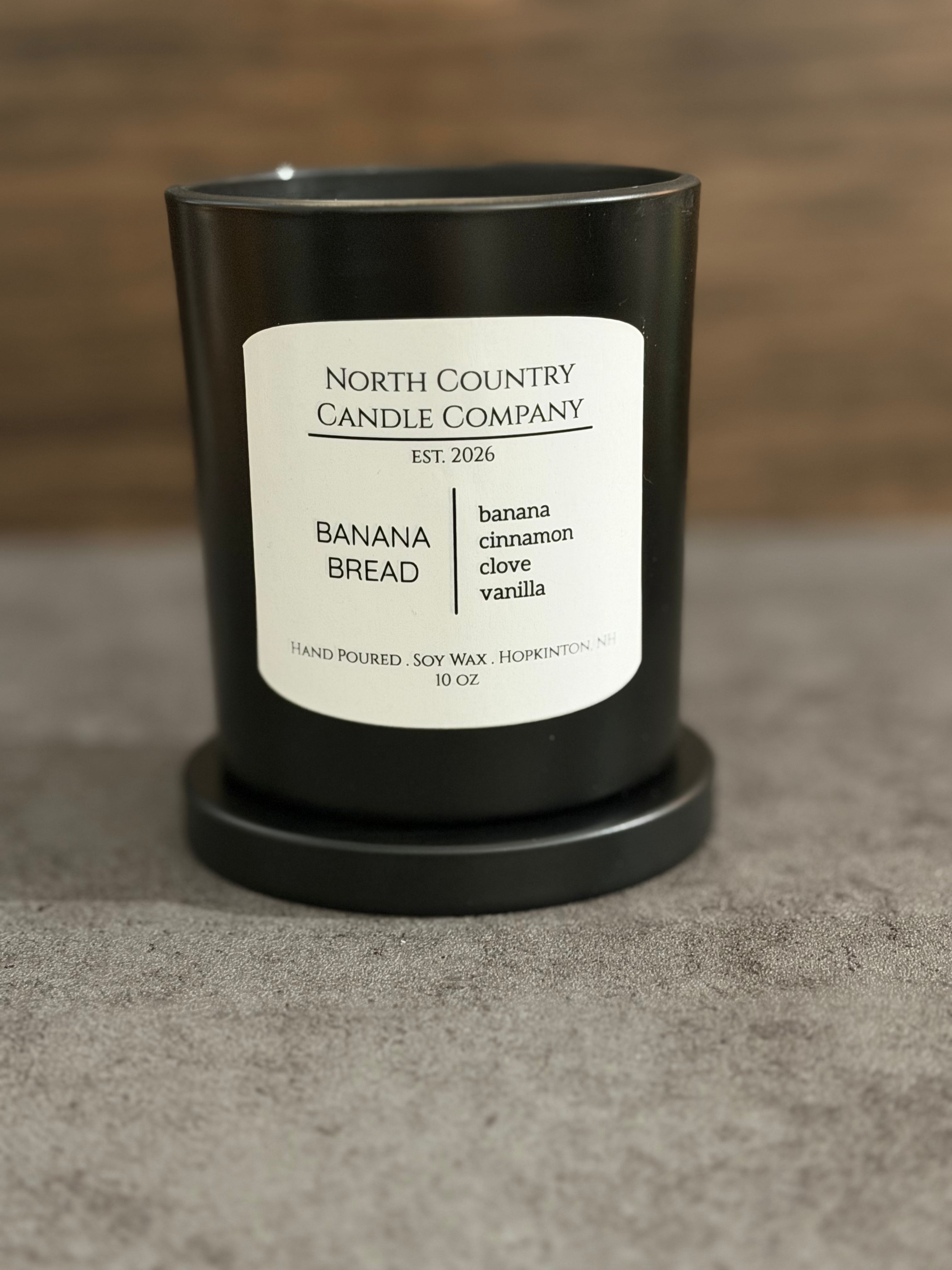 Banana Bread Candle 10 oz Black Jar