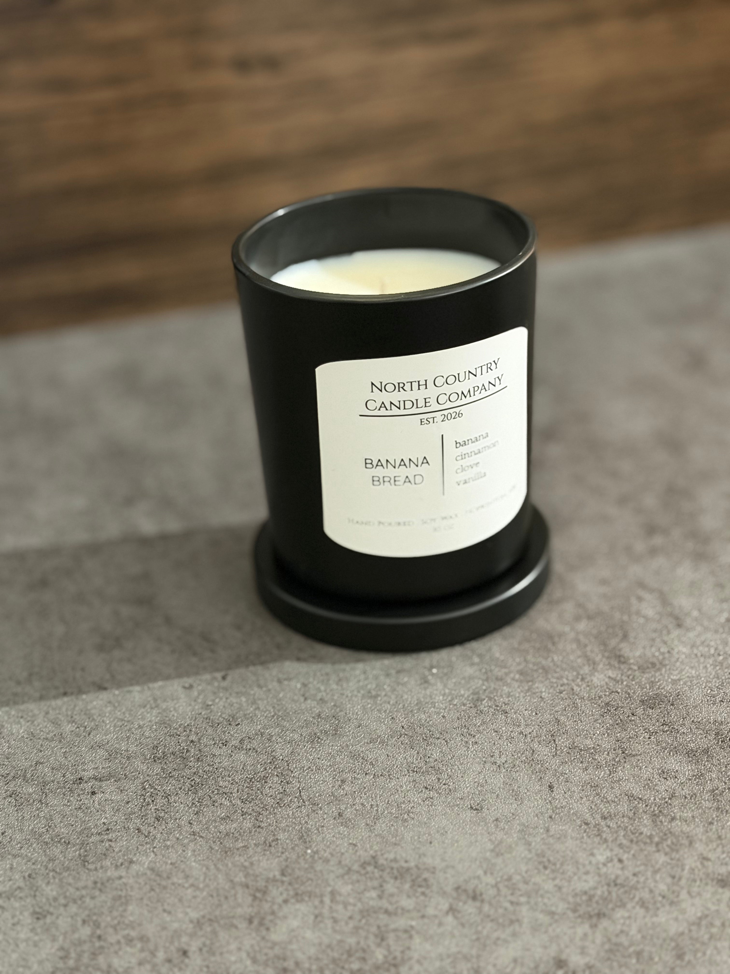 Banana Bread Candle 10 oz Black Jar